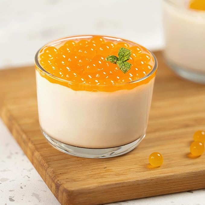 Tea Zone [1 Pound] Mango Popping Pearls, Bursting Pearls for Teas, Shakes, Smoothies, Dessert Toppings