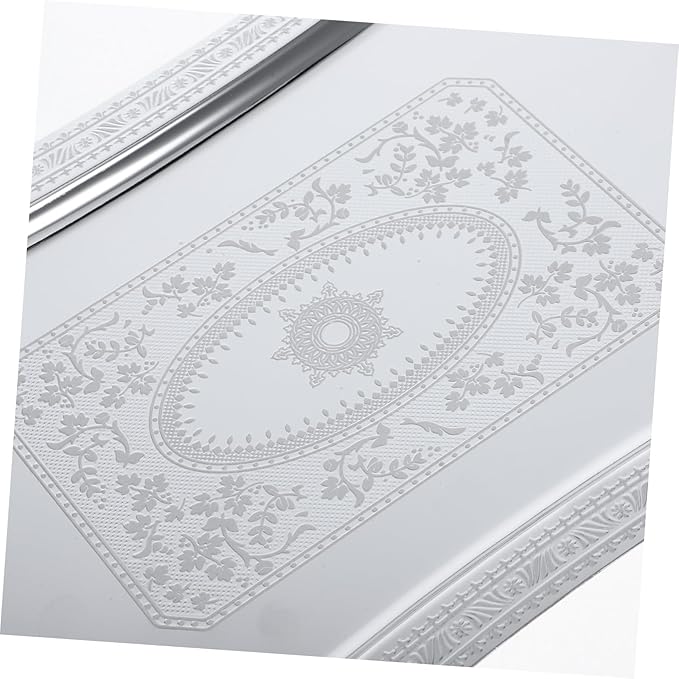OUNONA Dinner Tray Serving Dish Table Tray Stainless Steel Versatile Home Party