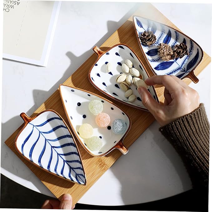 Creative Leaf Shaped Snack Dish Premium Food Serving Plate for Appetizers Sauces Desserts Easy to Clean Tableware for Home Restaurants