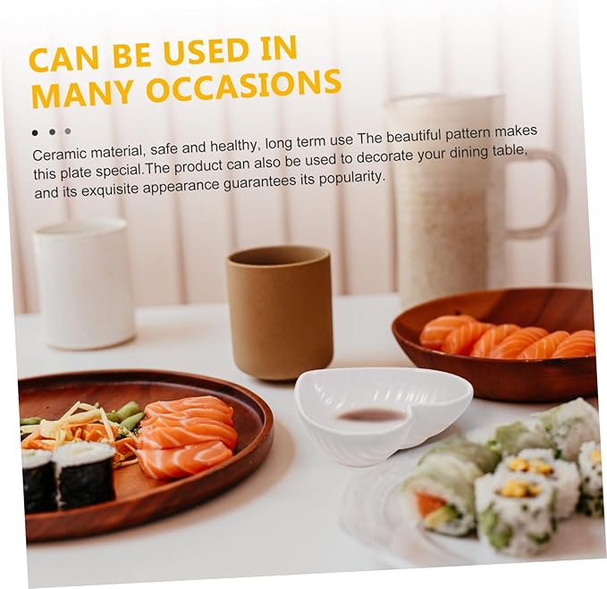 Cabilock 4pcs Heart-shaped Ceramic Sauce Dish White Serving Platters for Charcuterie Seasonings Condiments Practical Seasoning Plates Ceramic Appetizer Plates Sauce Dishes