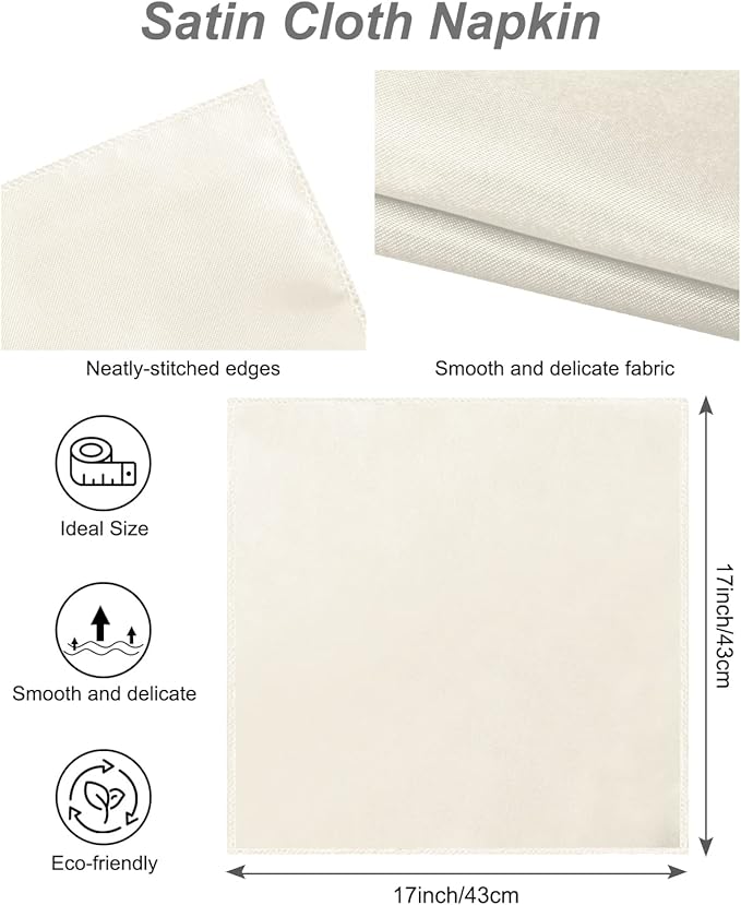 CROWN GUIDE 12 Pack Gold Napkin Rings and Cloth Napkins Set of 6, 17x17 Satin Cocktail Napkins Bulk Table Napkins Holder for Wedding Reception Personalized Napkins Bridal Shower for Party Decorative