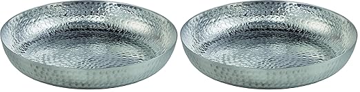 American Metalcraft ASEAS14 Hammered Aluminum Seafood Tray, Single Wall, Silver, 128-Ounce (Pack of 2)