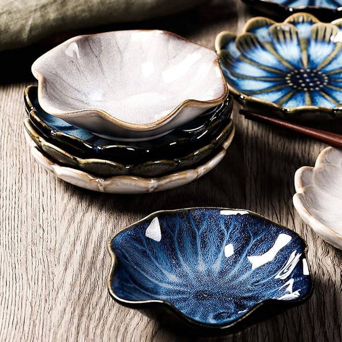 Ceramic Cutlery Salad Bowl Snack Plate Appetizer Plate Ceramic Tableware Household Seasoning Plate Dipping Sauce Plate Bone Plate Vegetable Plate Small Bowl (Color : A)