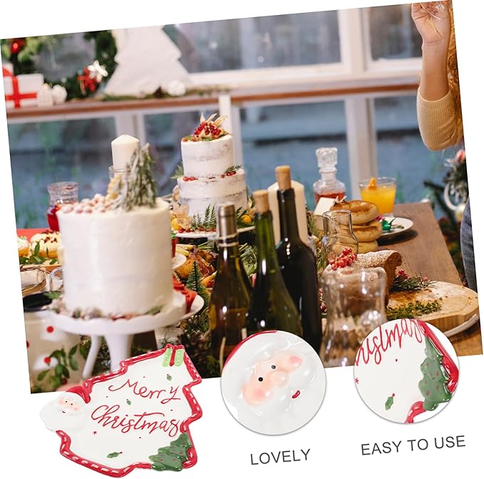 Christmas Tree Ceramic Plate Versatile Dipping Dish for Condiments Fruits Nuts Unique Holiday Serving Platter for Festive Table Settings