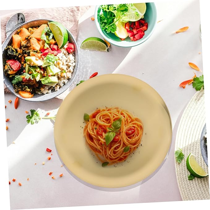 Cabilock Stainless Steel Round Tray Versatile Serving Plate for Snacks Dinner Fruit Meat Easy Clean Elegant