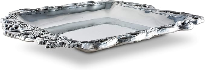 Arthur Court Designs Aluminum Grape Open Vine Square Tray 12 inch Square
