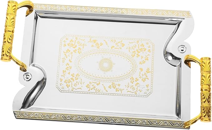 Happyyami Metal Serving Tray Fruit Trays Tiered Dessert Stand Decorative Snack Container
