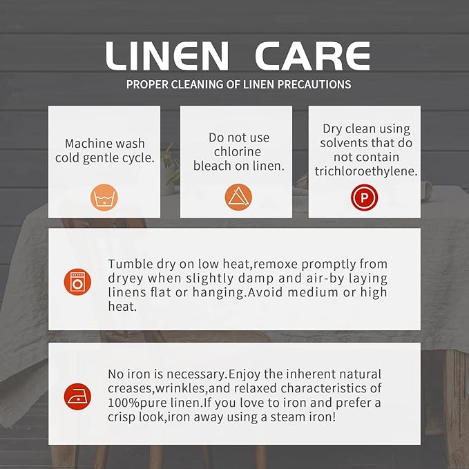EVERLY 100% Pure Linen Rectangle Tablecloths 60x84Inches for Dining,Buffet Parties,Picnic,Events,Weddings and Restaurants,Decorative Halloween,Thanksgiving Machine Washable Tablecloths-Light Grey