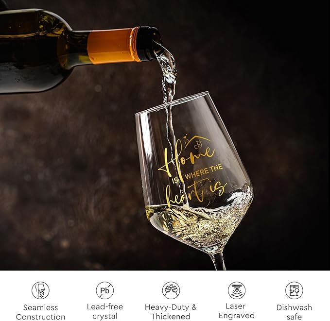 AW BRIDAL House Warming Gifts New Home Wine Glasses Set of 2, New Apartment Gift Basket for Couple, Cool Housewarming Party Decorations Ideas, 2026 Closing Gifts for Home Buyers and Homeowner