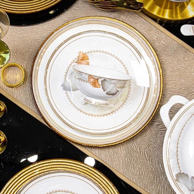 Dessert Plates Simple and Exquisite Ceramic Dinner Plate, Home High-end Tableware Dinner Tableware