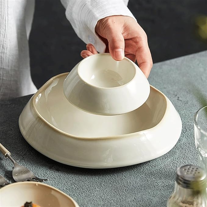 Pasta Bowls Appetizer Plates Ceramic Serving Plate Home Pasta Plate Dessert Plate Snack Bowl Cake Bowl Salad Bowl Appetizer Plate Kitchenware Dining Serving Plates for Parties