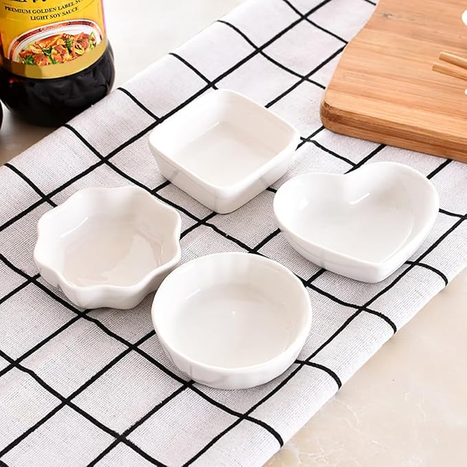 Alipis 2pcs Japanese Porcelain Dipping Bowls Condiment Dish Dessert Tray Appetizer Plates Ceramic Sauce Dishes