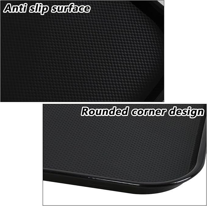 6 Packs Extra Large Plastic Trays, 25.2" x 17.52" Plastic Fast Food Serving Tray, Black