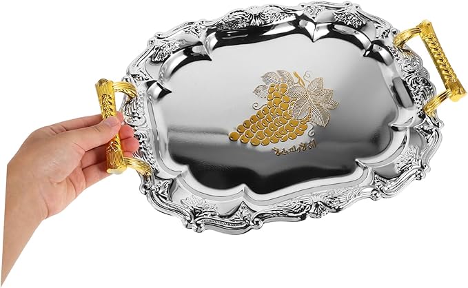 Cabilock Jewelry Tray Dishes Platters for Appetizer Fruits Serving Tray Versatile Serving Plate Antiquely Elegant