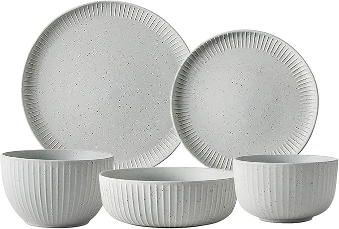 Dinnerware Set Dinner Party Tableware Service Set Creativity Porcelain Dinnerware Sets, White Vintage Matte Cereals Bowls and Steak Plates Sets | Ceramics Dinner Combination Set