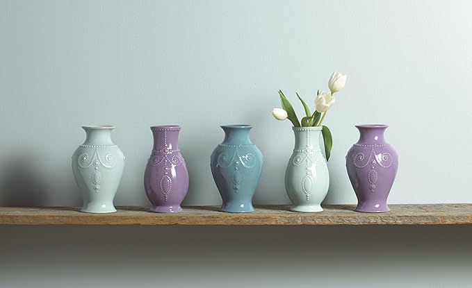 Lenox French Perle Fluted Vase 8" (Bluebell)
