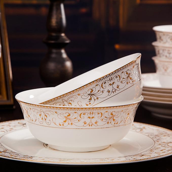 Luxury Stone Ware Tableware Set Tableware Dishes Plates Ceramic Combination Dinner Service Set of Bowls Dessert Plates Soup Plates Dinner Plates 58 Piece