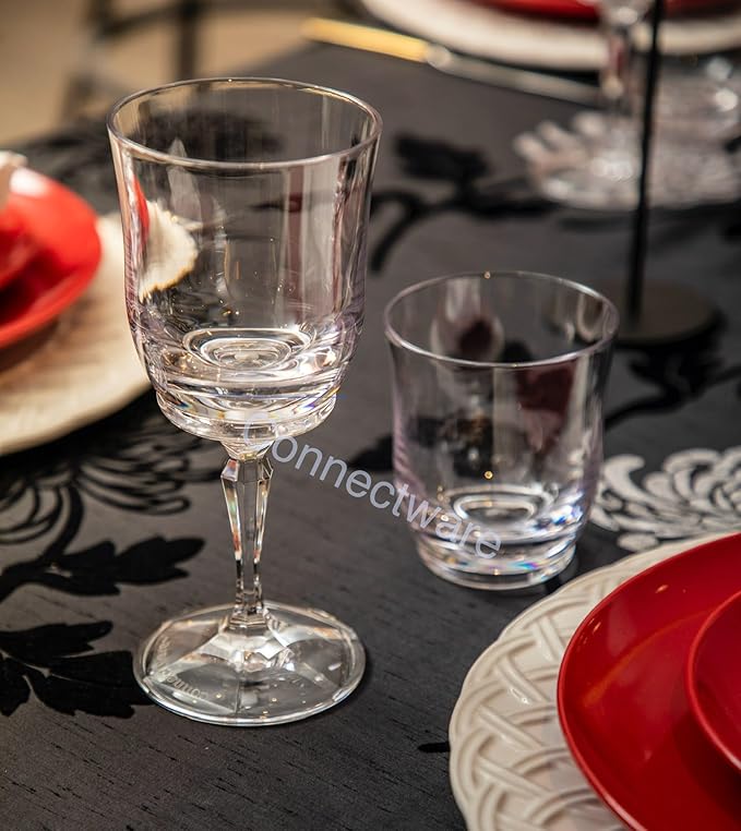 Twist off Stem 10 oz Clear Cut Premium ECOZEN, Clear Plastic, Dishwasher safe, Wine Glasses, Shatterproof, set of 4