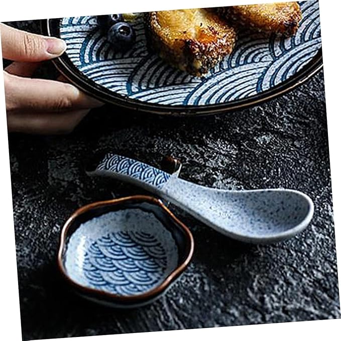 2pcs Japanese Dipping Dish Cutlery Tray Vintage Tray Dessert Trays Ceramic Chopsticks Holder Mini Sushi Tray Dip Dishes Sauce Plate Sauce Dipping Dish Ceramic Chopstick Rest