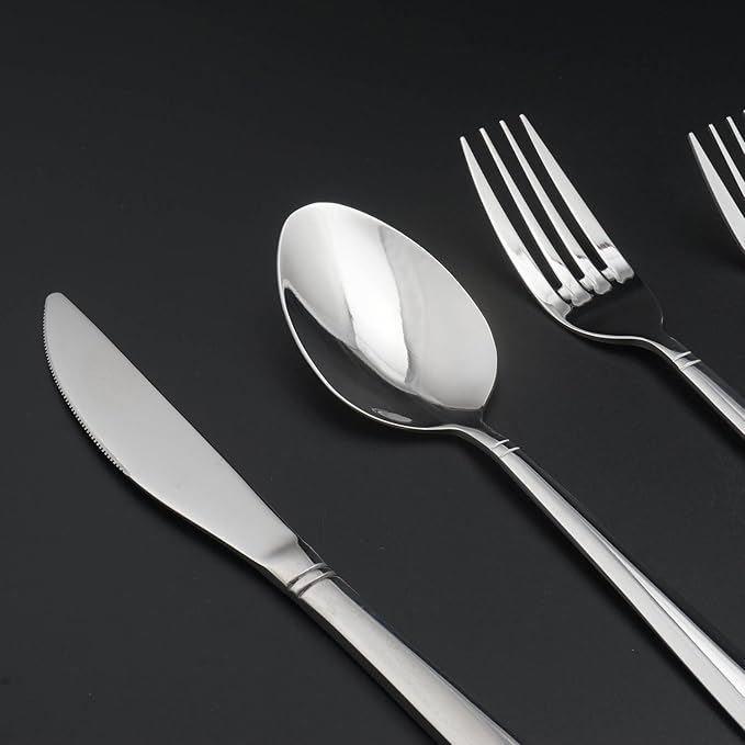 4pcs/Set 430 Stainless Steel Tableware Dinner Spoon Fork Knife Flatware Serving Sets Spoons Forks Knives，