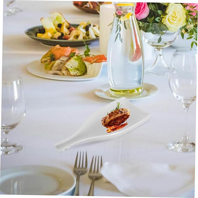 OUNONA Elegant Wine Bottle Shaped Plate Delicate Ceramic Food Dish for Dinner Unique Tableware for Appetizers Cold Dishes Sashimi and Grilled Items for Restaurants and Home