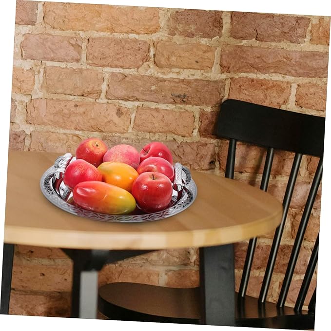 PRETYZOOM Tea Serving Tray with Elegant Floral Design Fruit Plate for Parties and Gatherings Decorative Storage Dish