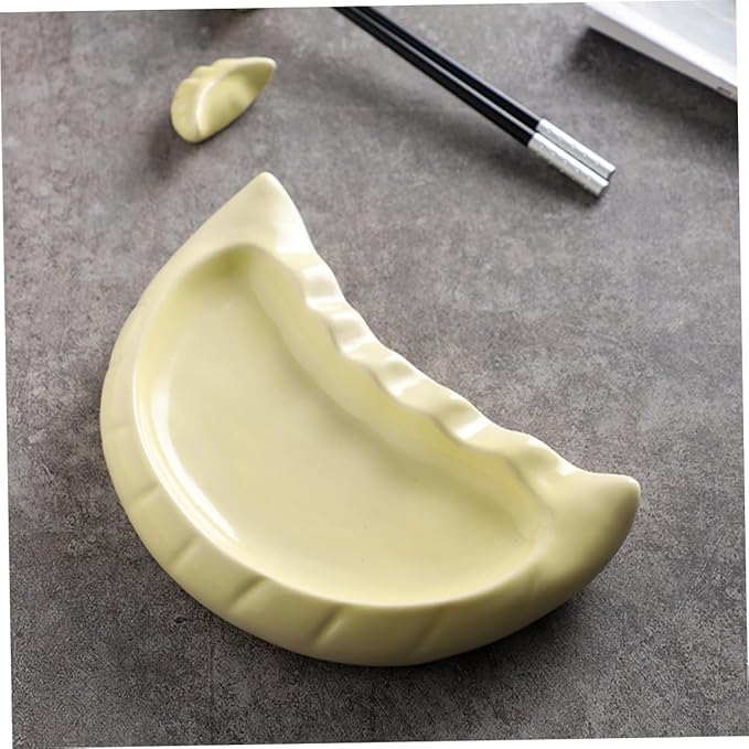 Luxshiny Ceramic Dumpling Shaped Plate Cute Japanese Sushi Platter for Appetizers Snacks and Desserts Versatile Ceramic Dish for Family Gatherings and Restaurant Tableware