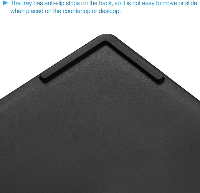 uxcell 2Pcs Serving Tray Small Black Mini Tray 9" x 13" Plastic Rectangular Wooden Serving Trays Decorative Ottoman Platter for Breakfast Kitchen Bathroom