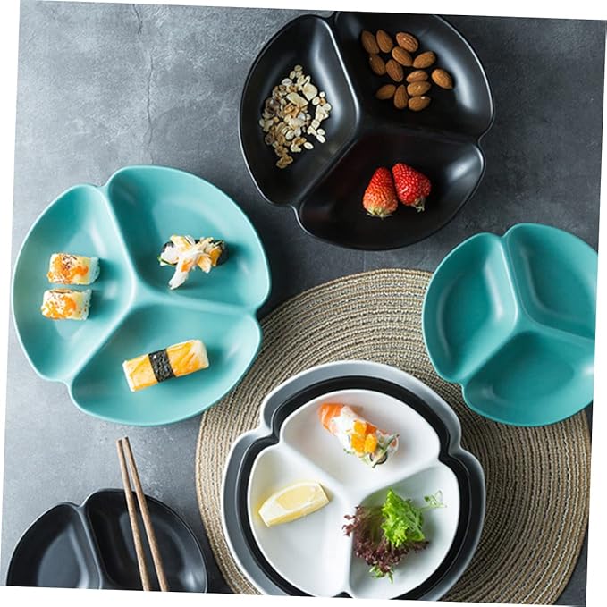 Gatuida Ceramic Fruit Divided Plate Irregular Design Appetizer Serving Platter Snack Storage Tray for Parties Stylish Food Presentation for Entertaining