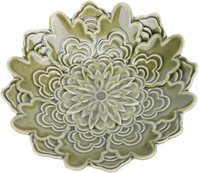 GLOGLOW Decorative Dish Vintage Japanese Snack Plate Ceramic Small Appetizer Plate for Nuts Fruits Sushi Condiments Desserts Tea Tray with Elegant Retro Design