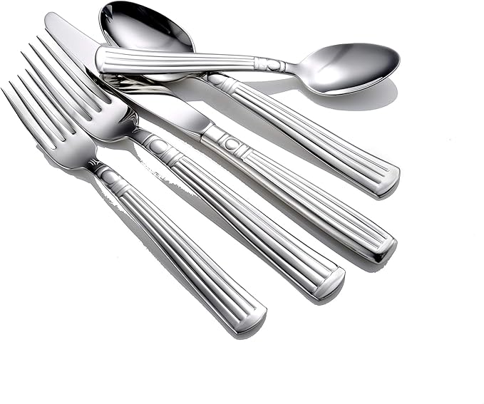 Liberty Tabletop Lincoln 65-piece 18/10 Flatware Set for 12, Includes Serving Pieces Made in USA