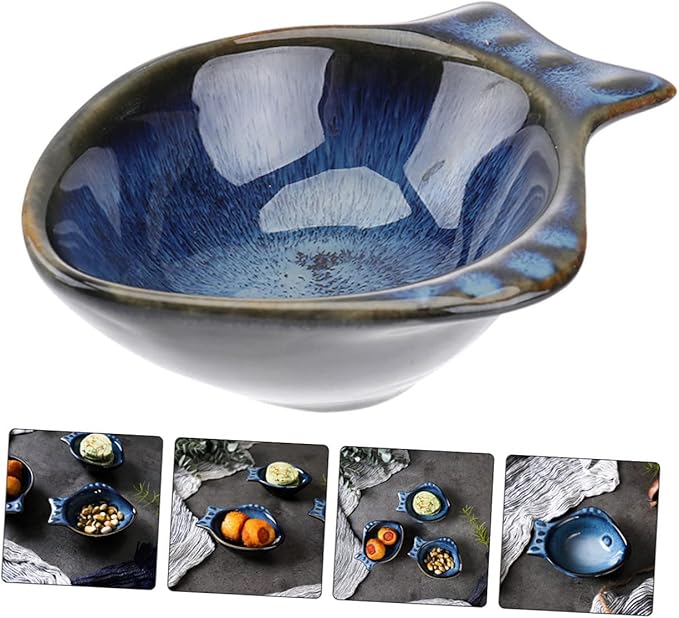 2pcs Ceramic Seasoning Dishes Multifunctional Appetizer Plates for Sauces Condiments Desserts for Home Restaurant Catering Use