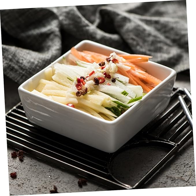 2Pcs Mini Square Ceramic Dishes Practical Appetizer Plates for Sauces Dips and Seasonings for Parties Weddings and Banquets Space Saving Design