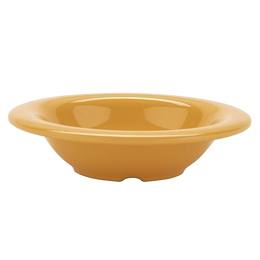 GET B-86-TY Melamine Narrow Rim Fruit/Dessert Bowl, 8 Ounce, Tropical Yellow (Set of 12)