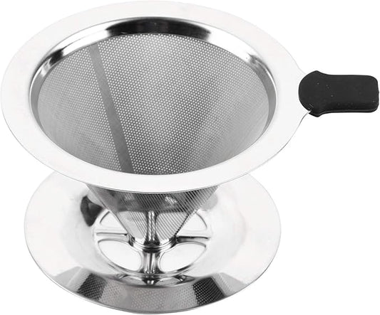 Pour over Coffee Dripper, Double Layer Mesh Filter Cup Stainless Steel Coffee Filter Reusable Dripper for Single Cup Brew