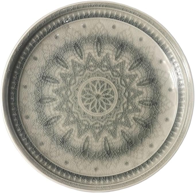 SONGCHAO Party Supplies Plate Ceramic Household Dishes Breakfast Lunch Dinner Afternoon Tea Steak Household Commercial Kitchen Fruit Tray Party Plates (Color : 003)