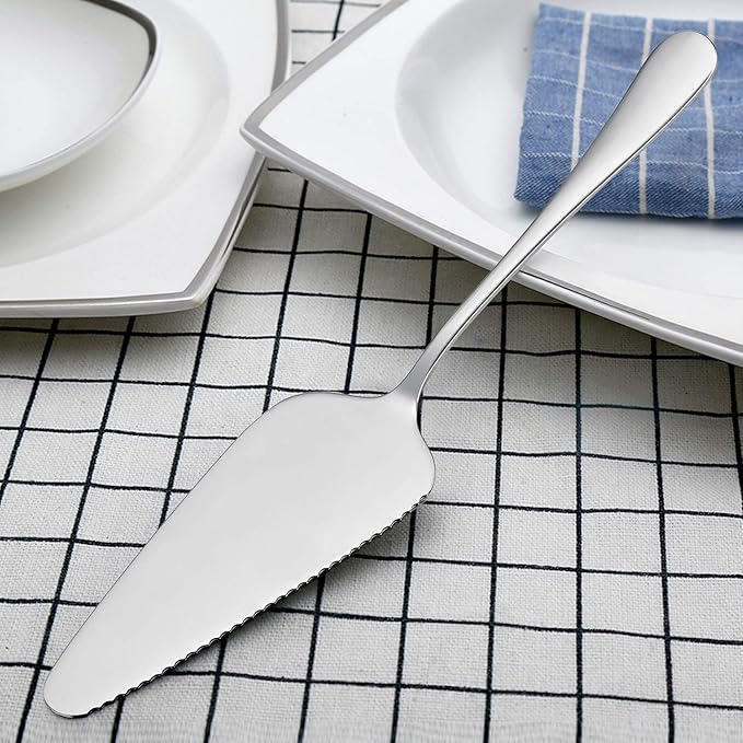LIANYU 5-Piece Hostess Silverware Set, Stainless Steel Flatware Serving Utensils, Including Serving Spoon Set, Mirror Finished, Dishwasher Safe