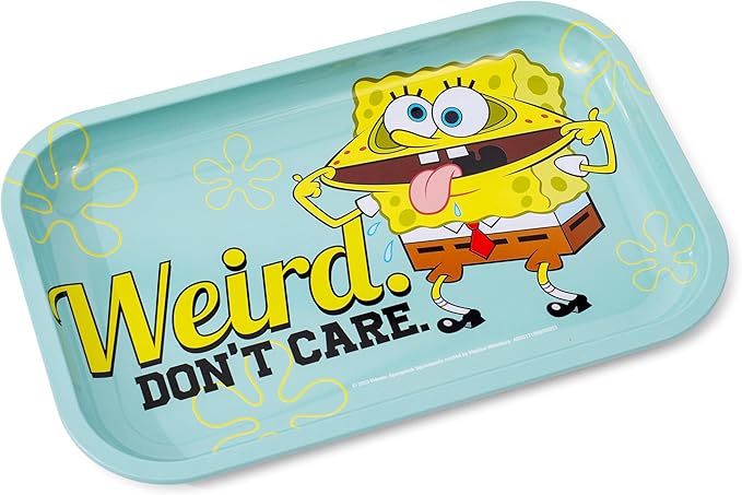 Silver Buffalo Spongebob Weird Don't Care 11.3" x 7.4" Tin Tray