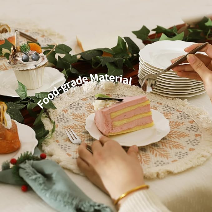 6 Inch Ceramic Dessert Plates Set of 18, White Appetizer Plate, Small Dinner Serving Plates for Cake, Snacks, Side Dishes, Microwave Oven and Dishwasher Safe