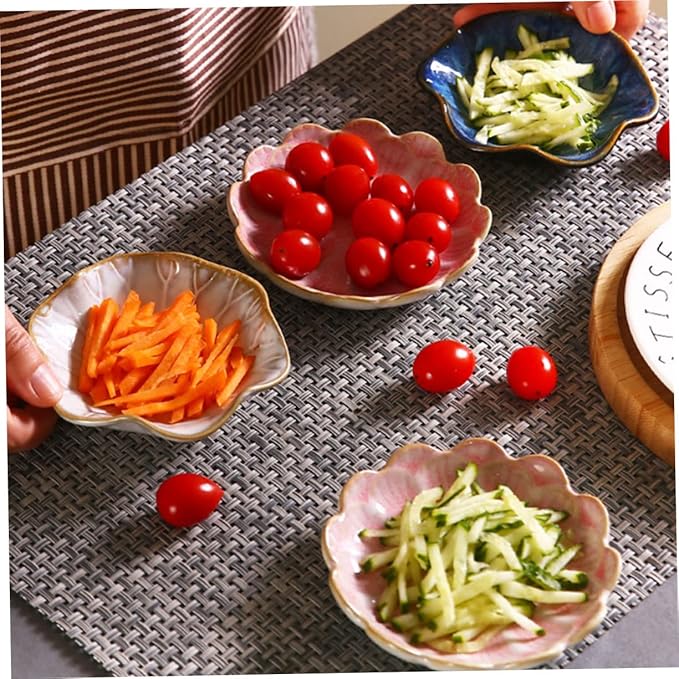 LIFKOME 2Pcs Vintage Sauce Dish Use Appetizer Plates for Dipping Seasoning and Serving for Restaurants and Catering Lightweight
