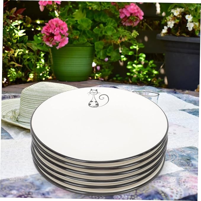 6pcs Ceramic Plates Japanese Food Dishes for Hotel Use for Steak Pasta and Family Gatherings Dishwasher Smooth Surface Design