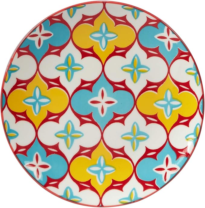Certified International Damask Floral 6" Canape/Luncheon Plates, Assorted Designs, MULTI COLOR, Large, Set of 6