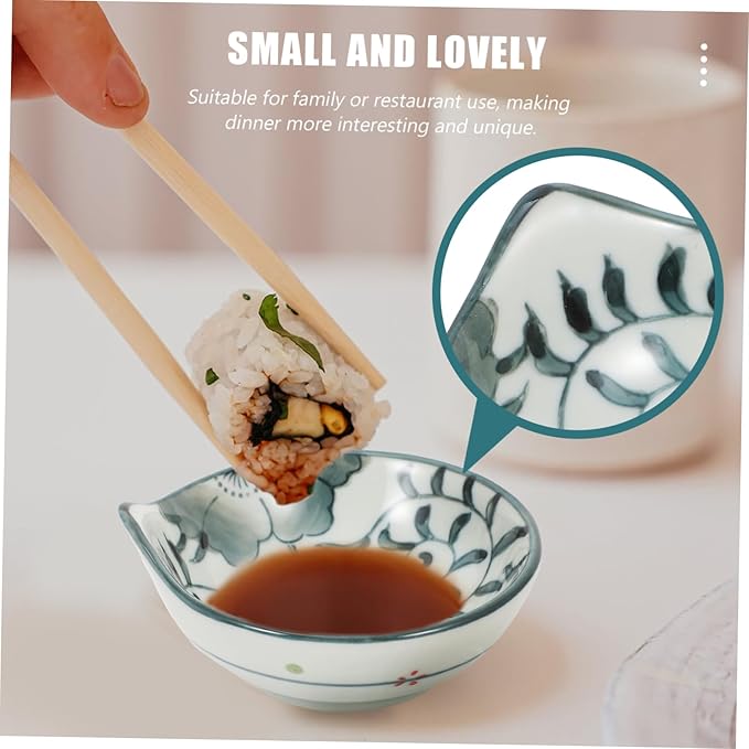 Bowls for Sauce, 1pc Shaped Seasoning Dish Dinner Plate Sauce Bowls White Appetizer Plate Fruit Ceramic Dip Bowls Seasoning Sauce Plate Ceramic Dipping Japanese Plates