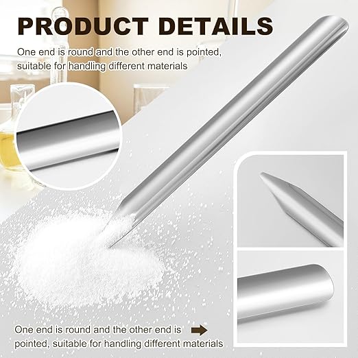 Zonon 6 Pcs 6 Inch Lab Spatula Stainless Steel Micro Lab Scoop Spatula Metal Bead Scoop with Rounded Pointed Ends Laboratory Sampling Curved Spoon for Mixing Powders Pastes Transferring Tool