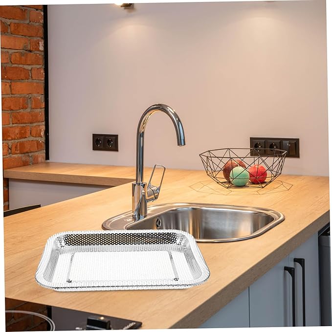 Stainless Steel Drain Tray Steaming Dish Fine Mesh Tea Tray Japanese Style for Air Fryer Replacement Parts Efficient Water Drainage