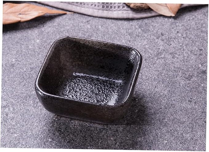 2pcs Square Ceramic Sauce Dishes Versatile Snack Plate Food Sauce Dish for Dipping Appetizer Use Easy to Clean for Condiments Fruits Nuts and Candies