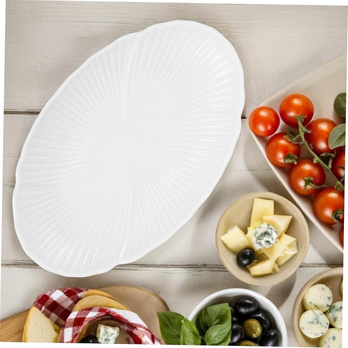 Angoily Porcelain Plate Ceramic Soup Dish for Elegant Table Settings Decorative Element for Food Photography Special Occasions Versatile Serving Tray for Pastries Sandwiches