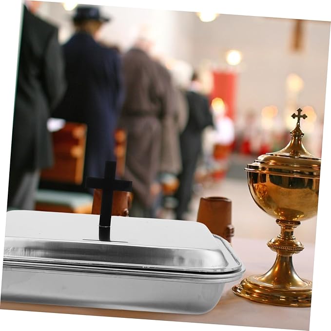 VALICLUD 1set Stainless Steel Communion Tray Cup Holders and Cover Multi-functional Serving Plate for Religious Ceremonies Family Gatherings and Church Supplies
