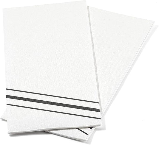 50 Pack Linen Feel Guest Paper Hand Towels | Disposable Super Absorbent Airlaid Paper Towels For Bathroom, Party, Weddings, Or Events | 12 x 17 Inches 1/6 Folded Decorative Design
