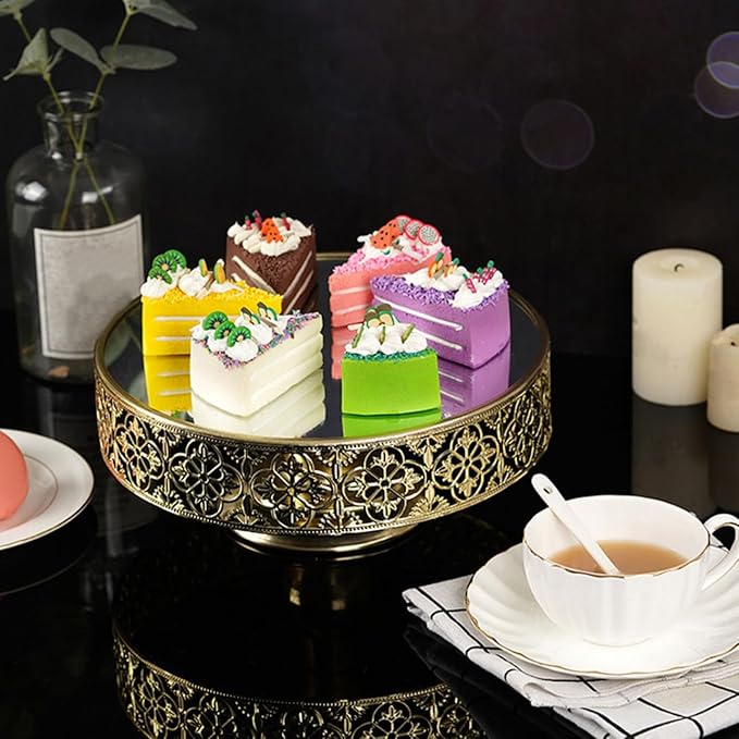 PRETYZOOM European Style Cake Serving Tray Elegant Food Storage Plate for Desserts Pastries and Snacks for Parties and Gatherings